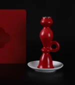 Taper Candle Holders Red Velvet Handmade Holiday Tablescapes - Image 5