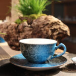 Tea Cup and Saucer - Handmade Jingdezhen Graviata Gift Set