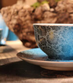 Tea Cup and Saucer - Handmade Jingdezhen Graviata Gift Set - Image 2
