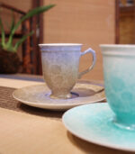 Tea Cups and Saucers - Handmade Turquoise High-Footed Gift - Image 5