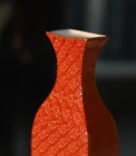 Ceramic Vase Red Carved Flora Artisanal Home Accents - Image 3