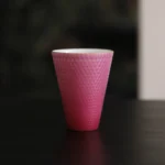 Pottery Mug Carmine Pink Scale Cup Luxury Handmade Gift