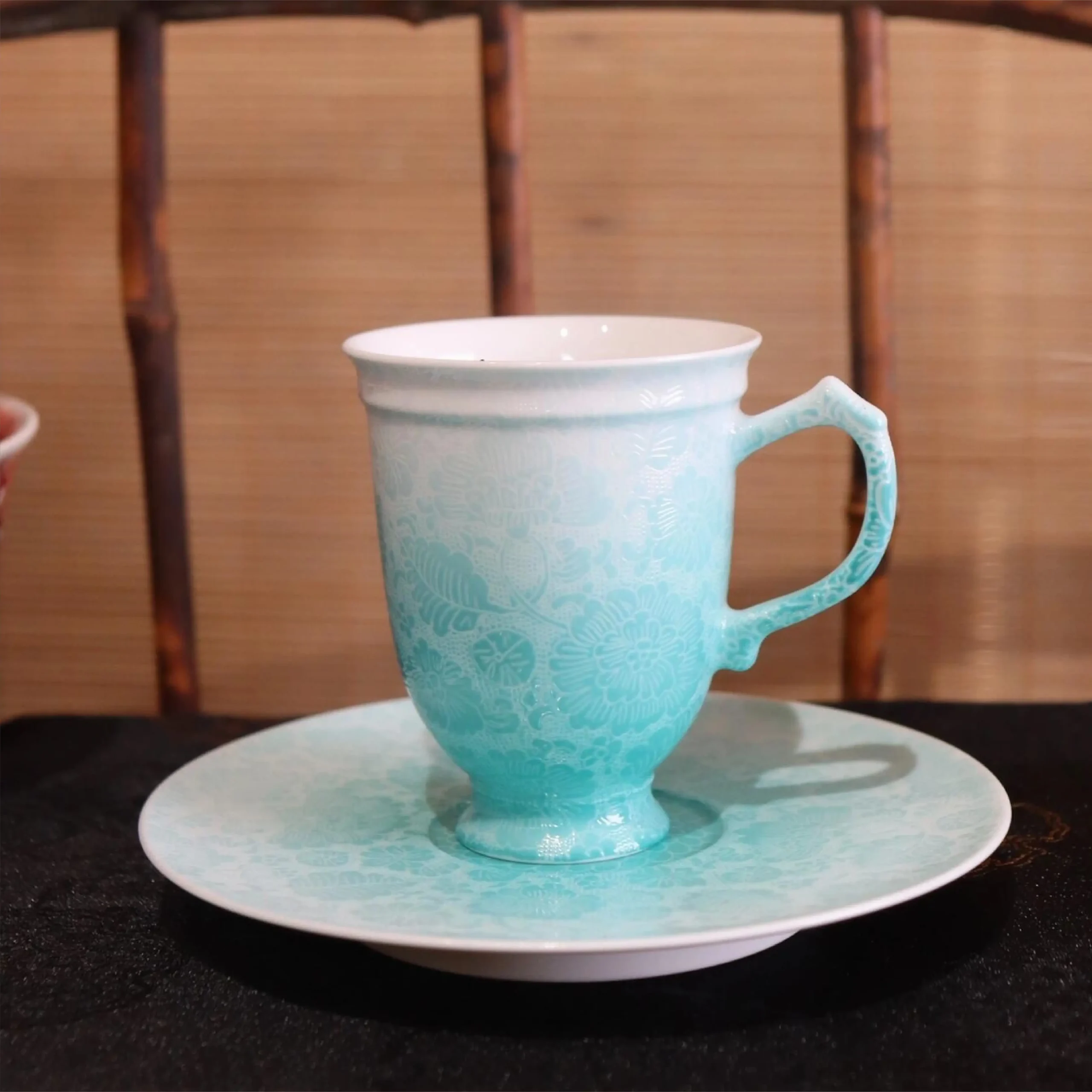 松石绿+白渐变 (1) Tea Cups And Saucers Mint Tiffany-Style Theme Party - Image 1