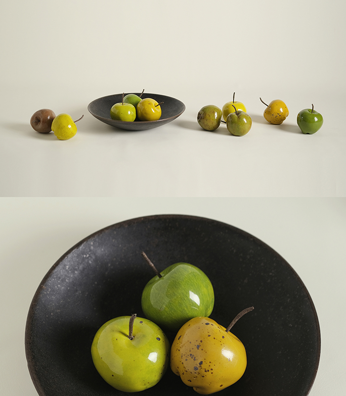 果子1-1 Fake Fruit Handmade Ceramic Apple Ceramic fruit decor - Image 1