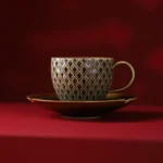 Cups and Saucers Vintage Amber Ceramic Weekend Slow Living
