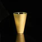 Sake Set Gold Ceramic Cup Home Bar Statement Piece